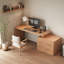Bureau rectangulaire en bois massif avec 6 tiroirs Burlywood-909638547-909638545