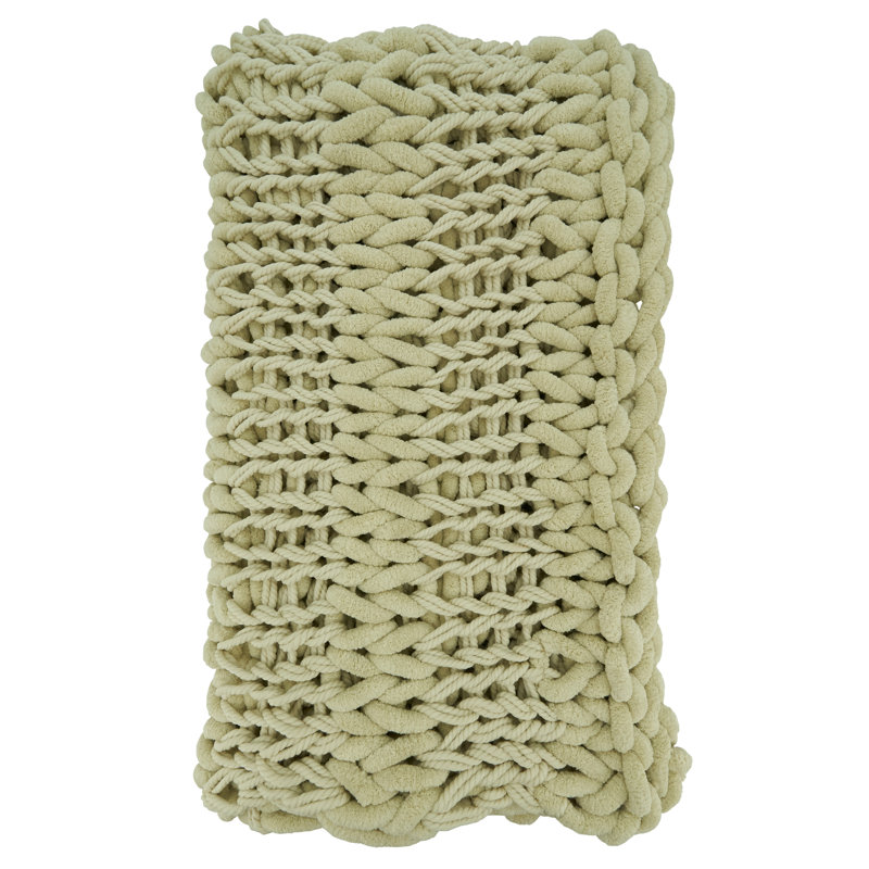 Sevan Collection Chunky Knit Throw Blanket, Natural