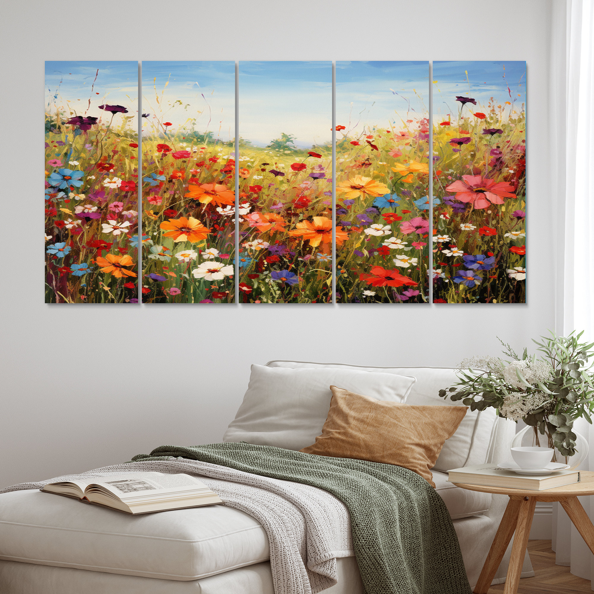 Wildon Home® Colorful Wildflowers Meadow Blooms I - Floral Canvas Print ...