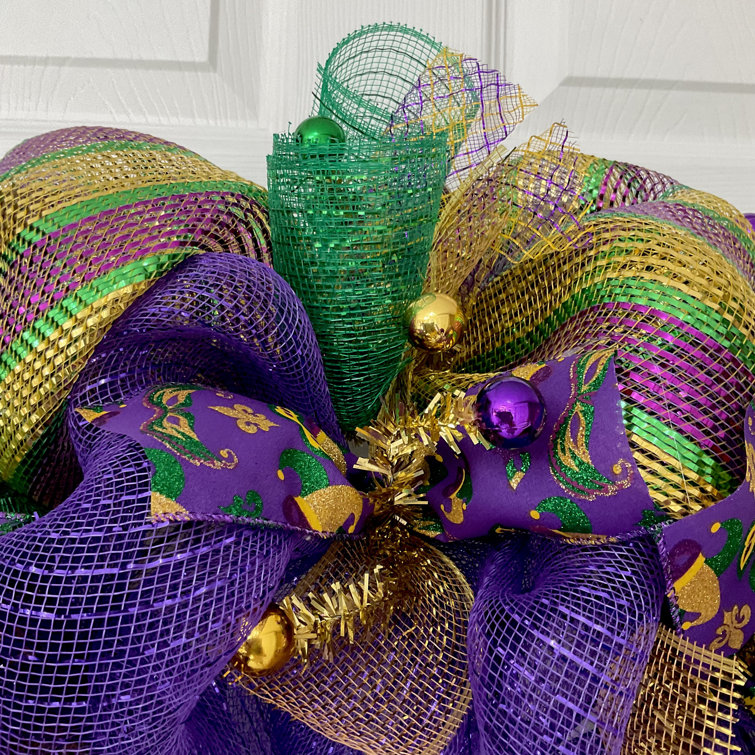 Mardi Gras Wreath Fleur de Lis Welcome The Holiday Aisle