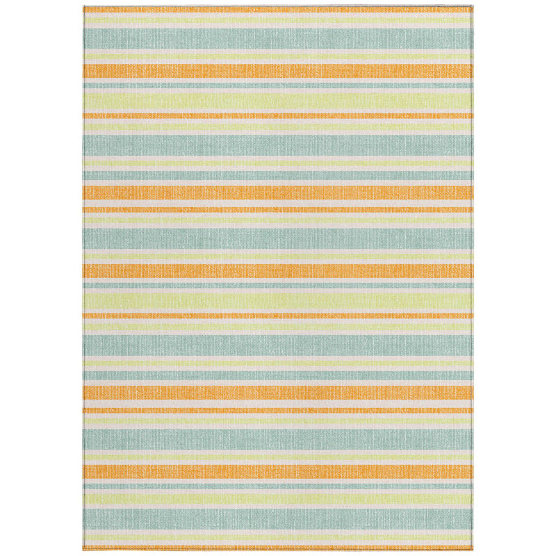 Tapis extérieur lavable antidérapant à rayures orange 10 pi x 14 pi