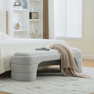 Banc de bout de lit rembourré sans accoudoir de 64,96 po de largeur pour lit d'entrée, tabouret repose-pieds pour le salon et la chambre à coucher, vestibule