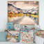 Paysage d'automne avec le ciel reflété sur le lac - Peinture sur toile-67417712-67417711