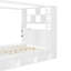 Lit à baldaquin en bois, taille standard, avec tête de lit bibliothèque, prises USB et éclairage DEL RVB intelligent, lit plateforme avec rangement sous le lit, tiroir au pied du lit et garde-robe réversible, blanc-657576028-657576030