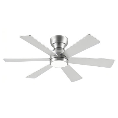 46 Inch Flush Mount Ceiling Fan with LED Lights and Remote Control, Quiet Reversible DC Motor, 6 Plywood Blades, 6 Speed Levels for Bedroom Living Room Patio Office Indoor