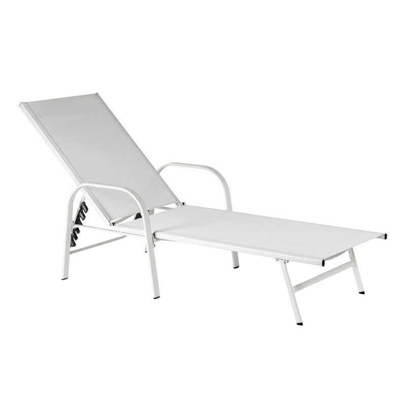 190cm Long Reclining Single Chaise, White
