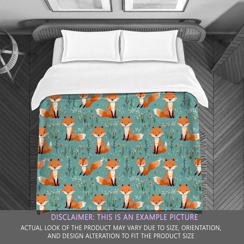 Fox Animal Green Bedding, Twin Extra Long Comforter