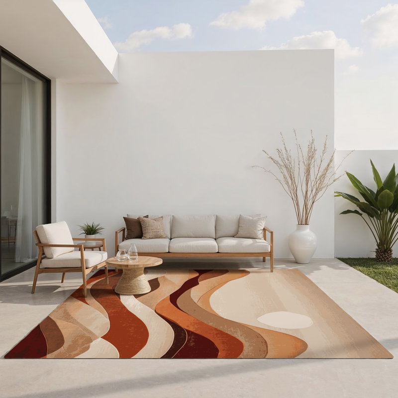 Sandstone Harmony Indoor And Outdoor Area Rug, Rectangle 5' x 7'
