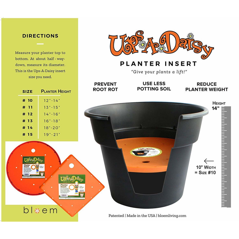 Bloem 15" Orange Round Plant Insert for Indoor and Outdoor Use