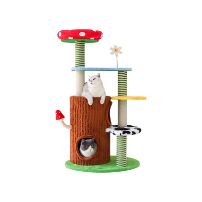 4 Tiers Cat Tree with Condons,Perch,Scratching Posts