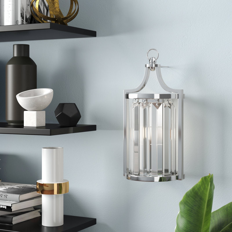 Esmont Steel Flush Mounted Sconce, Chrome