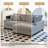 2 - Piece Upholstered Gray Chenille Modular Sectional Sofa with Armrests & Throw Pillows-135900680-135900686