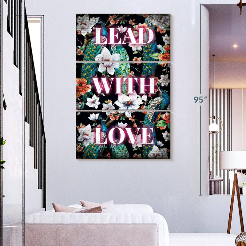 Tergel Lead With Love Typography, 57" H x 36" W