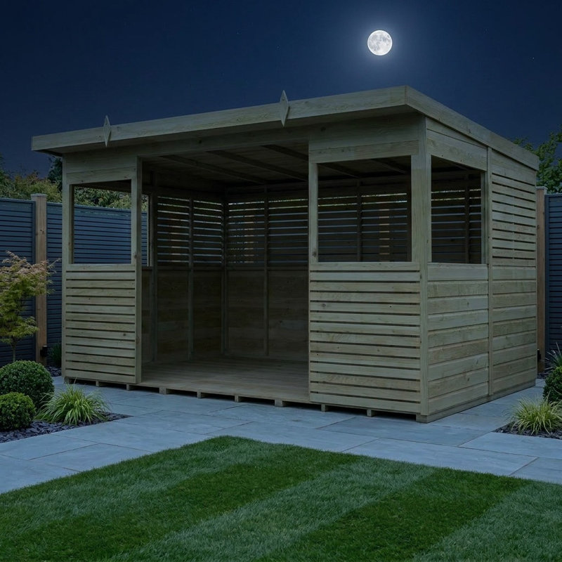 Total Sheds 12ft x 8ft Apex BBQ Shed - Stable Door Ventilated - Pressure Treated Timber - UK Manufactured