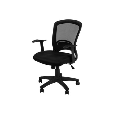 Chaise de bureau à hauteur réglable avec base pivotante et serrure, filet noir, fauteuil ergonomique, pivotant à 360 degrés, tissu en filet, pour le travail de bureau