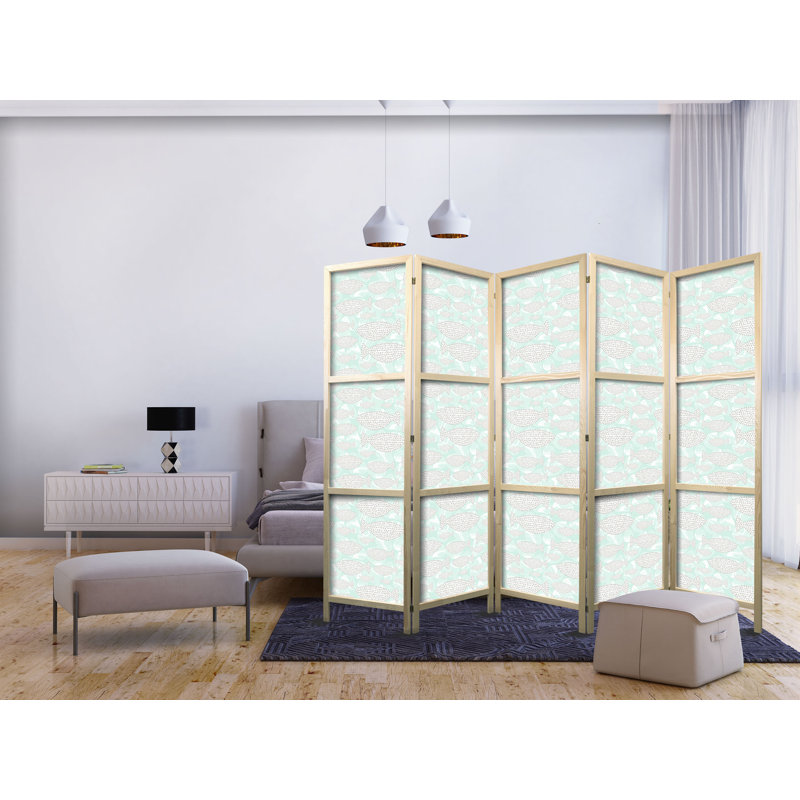 171cm H Solid Wood Folding Room Divider, 171cm H x 225cm W x 1.2cm D