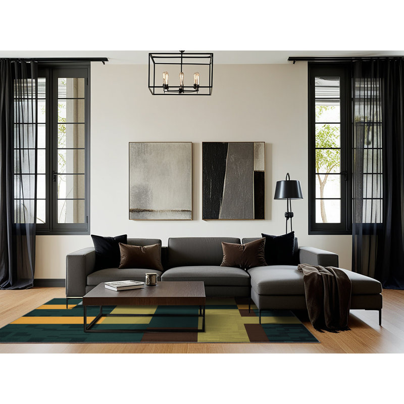 Terrain Mosaic Rug, Square 3'