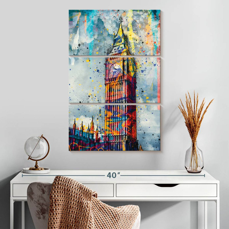 Nicci Big Ben Paint Splash, 32" H x 20" W