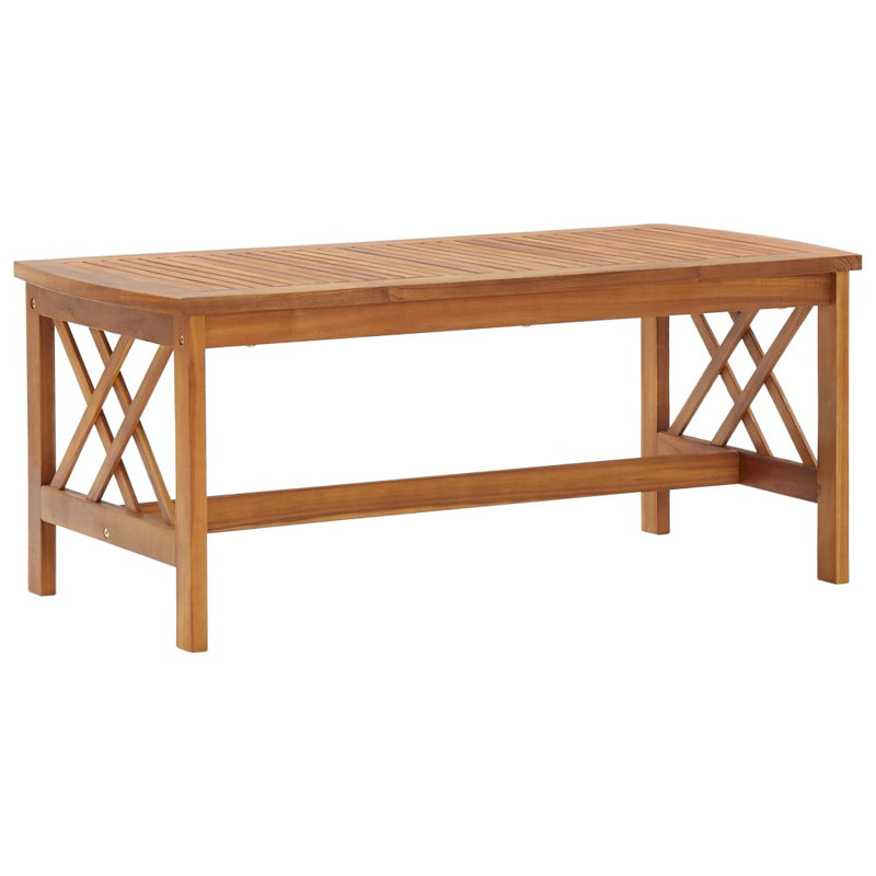 Table basse en bois d'acacia massif 40,2 po x 19,7 po x 16,9 po