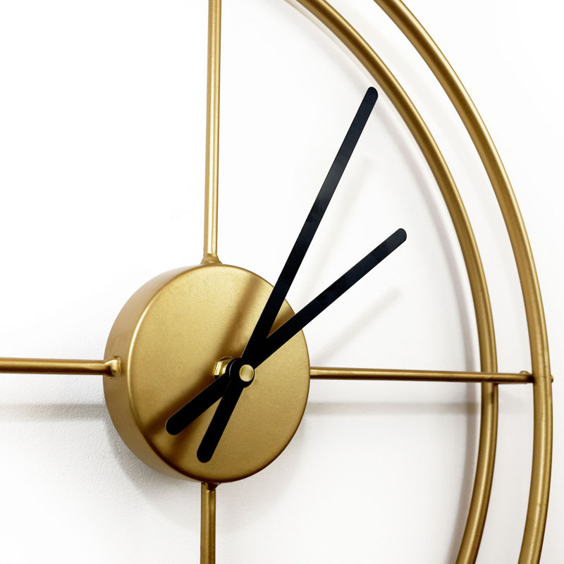 Ashcraft Larry's Minimalist Iron Wall Clock - 50 cm / 19.7 in, Gold