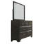 Ensemble de chambre à coucher moderne gris anthracite avec lit tapissier grand, commode et miroir-1511313158