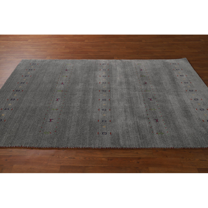 Tapis tribal gris Gabbeh 5 x 8 po
