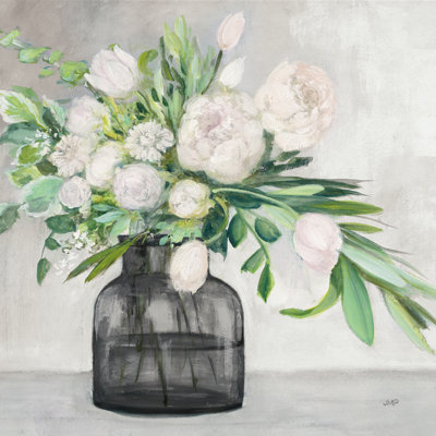 Bouquet de printemps noir - peinture sur toile tendue
