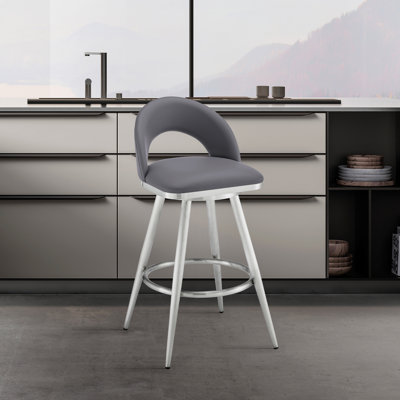 Blaydon Swivel Upholstered Faux Leather Counter Stool