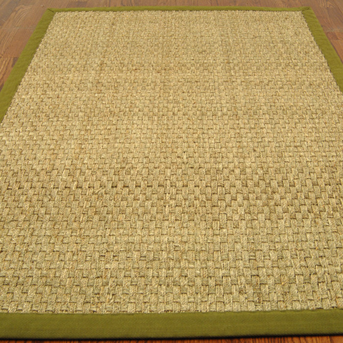 Auckland Bamboo Slat/Seagrass Natural/Olive Area Rug