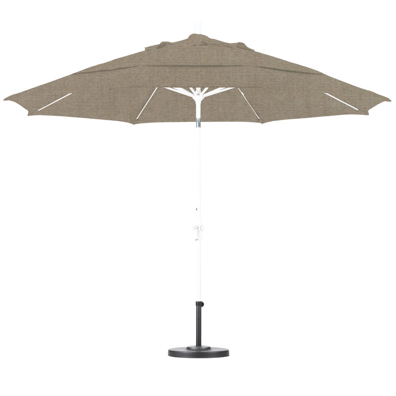 Parasol de marché 11 pi Brent, Taupe, H 110,5 po x l 132 po x P 132 po, Gris martelé