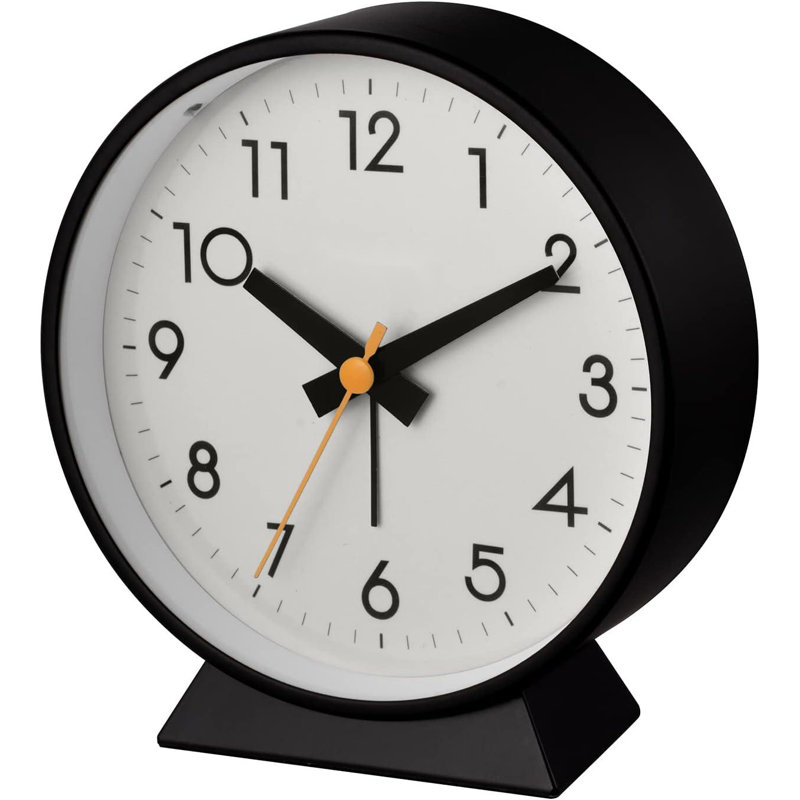 4.5" Battery Operated Antique Retro Analog Alarm Clock, Small Silent Bedside Desk Clock With Night Light, Battery Operated