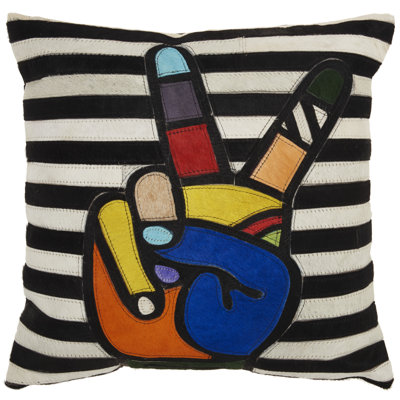  Square Leather/Suede Pillow Cover & Insert