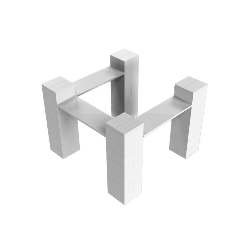 Tablettes et rayonnage à 3 côtés, H 43 po x l 60 po x P 60 po, Blanc