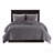 3 Piece Velvet Quilt Set Grey Full/Queen