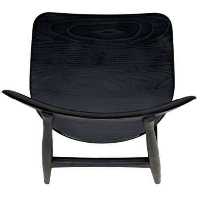 Surf Solid Wood Dining Chair, Charcoal Black