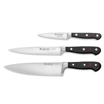 Home Basics 3.5 Stainless Steel Paring Knife with Soft Grip Plastic  Handles and Matching Protective Knife Storage Covers, (Set of 3),  Multi-Color, FOOD PREP