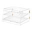 Vitrine de boulangerie, vitrine à pâtisserie commerciale à 2 niveaux, boîte à pain en acrylique transparent pour la cuisine, armoire à gâteaux avec porte arrière magnétique pour beignet à dessert, 20,7 po x 15,7 po x 12 po
