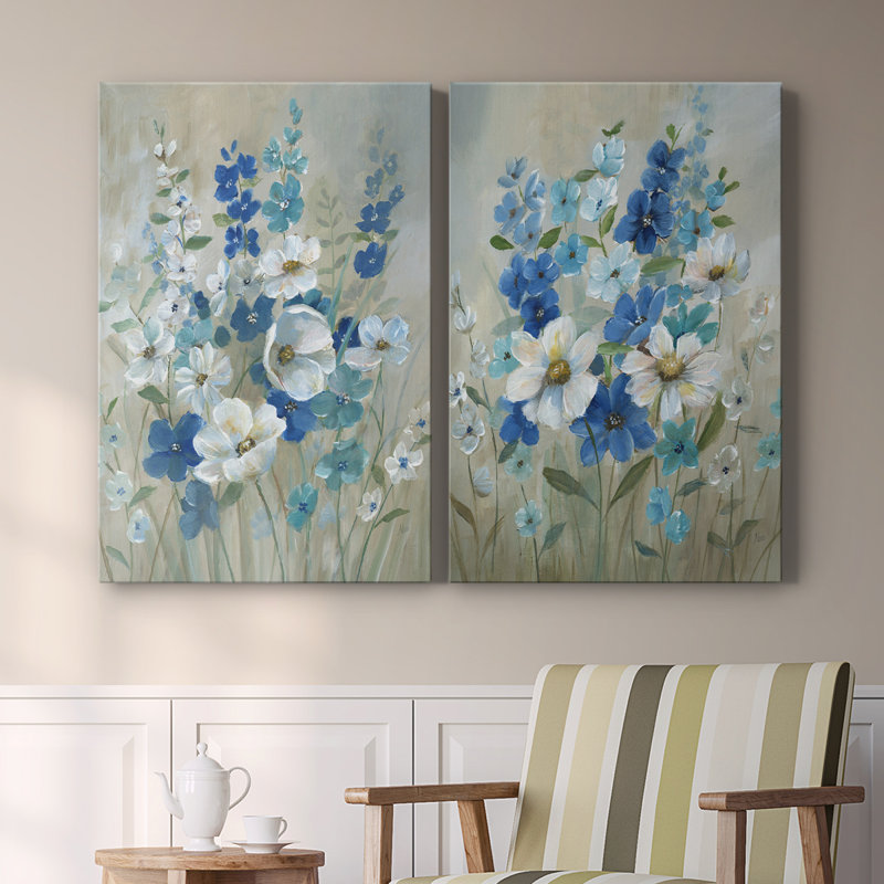 Toile tendue avec châssis Blue Garden I-Premium - prête à être accrochée, H 18 po x l 24 po