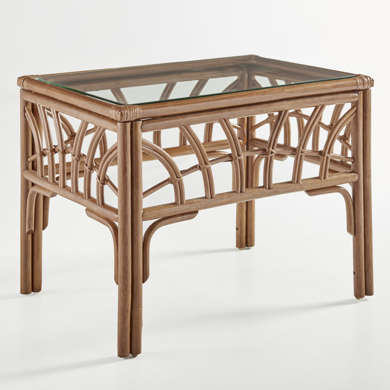 Abeer Glass Top End Table