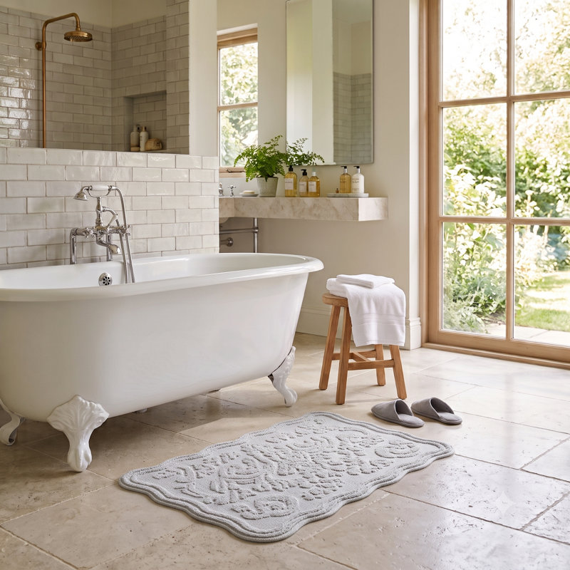 100% Cotton Bath Mat, Grey