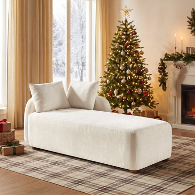 Modern Upholstered Chaise Lounge with Two Removable Pillows by Latitude Run