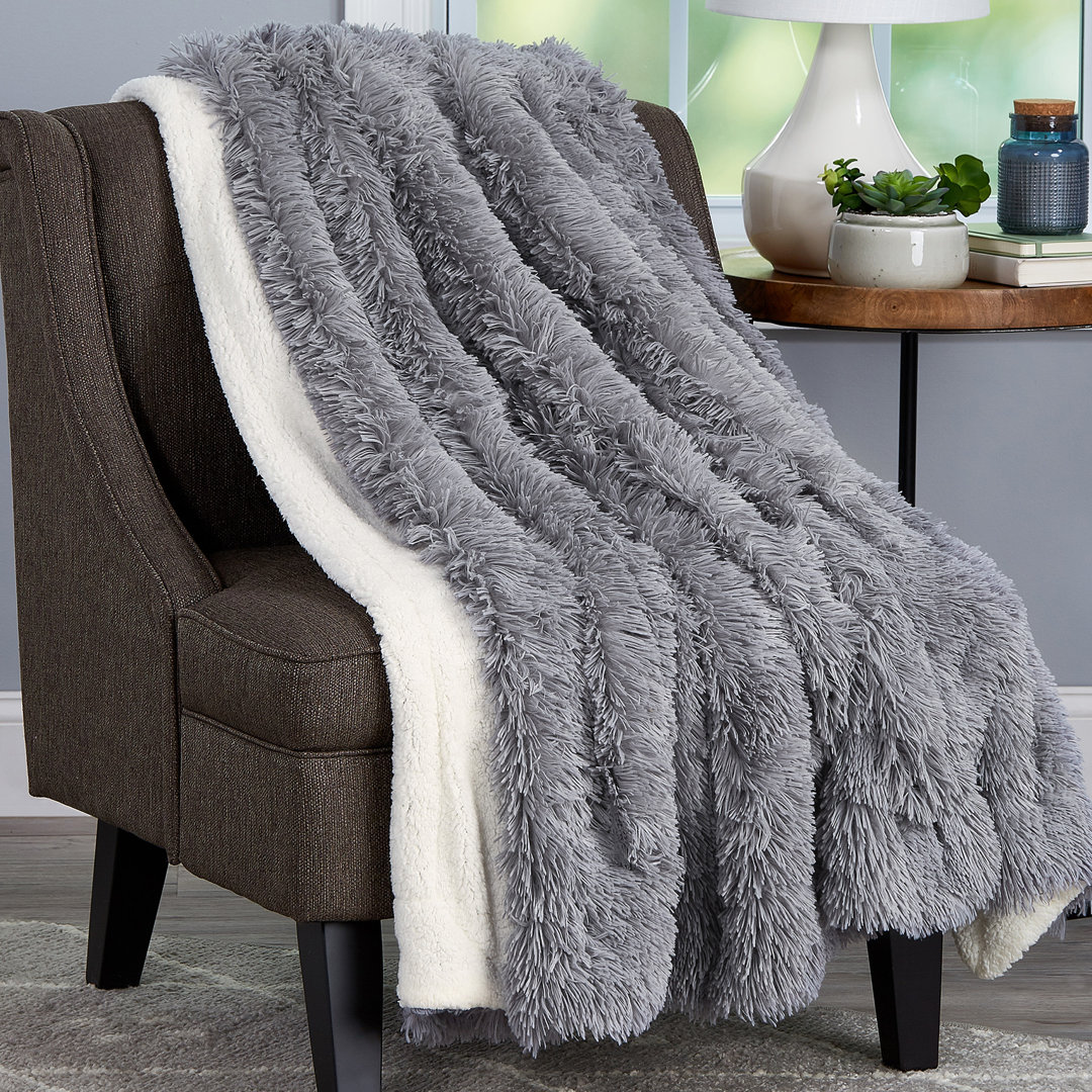 LHC Faux Fur Blanket- Hypoallergenic Faux Rabbit Fur Couch Throw for Sofas and Beds Plymouth Home