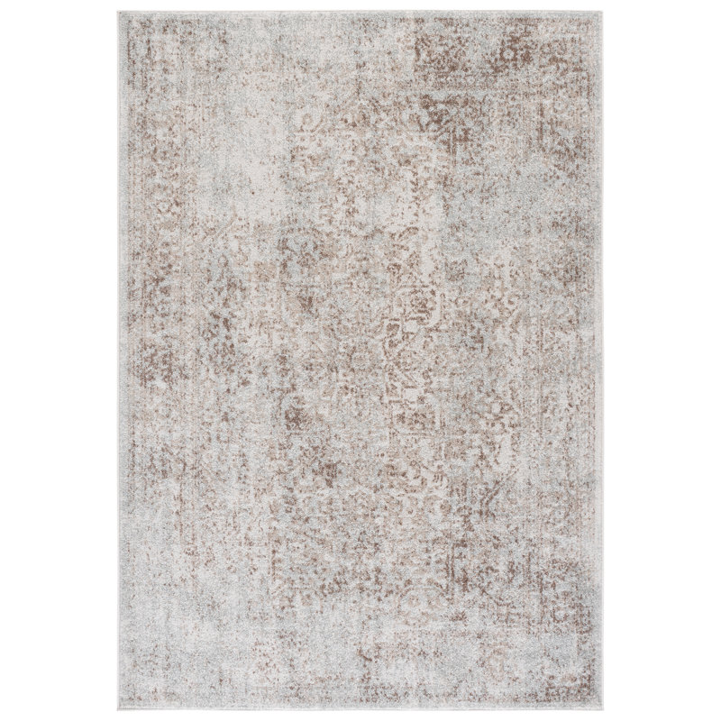 Oriental Area Rug, Rectangle 91 x 152 cm, Ivory/Taupe