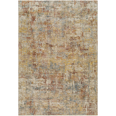Pellerin Abstract Machine Woven  Area Rug in Rust