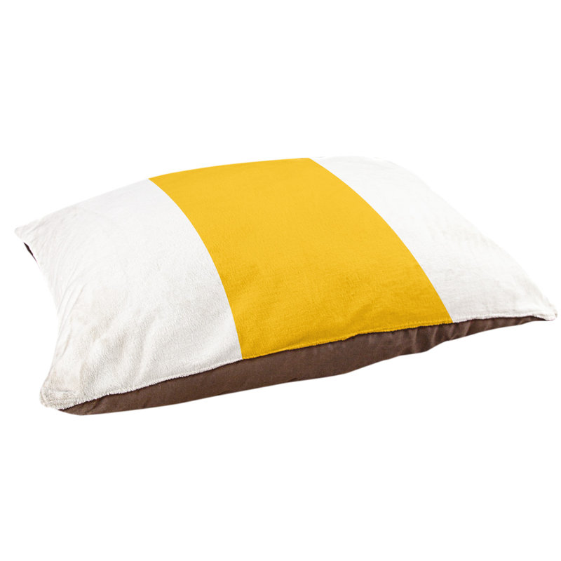 Coussin Cleveland, Grand (l 50 po x P 40 po x H 7 po), Blanc / Doré