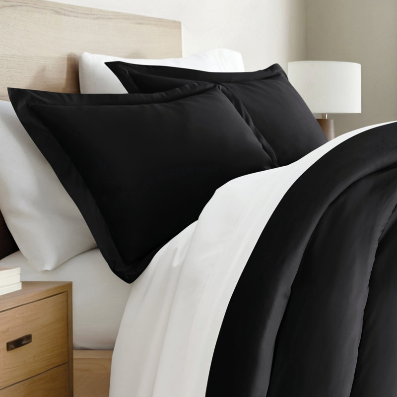 Pillow Shams 2-Pack Microfiber Ultra Soft Bedding, Standard, Black