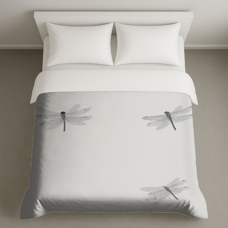 Trois housses de couette Illustration de libellule, Grand lit