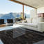 Tapis brun foncé / noir en cuir Poseidon-201270579