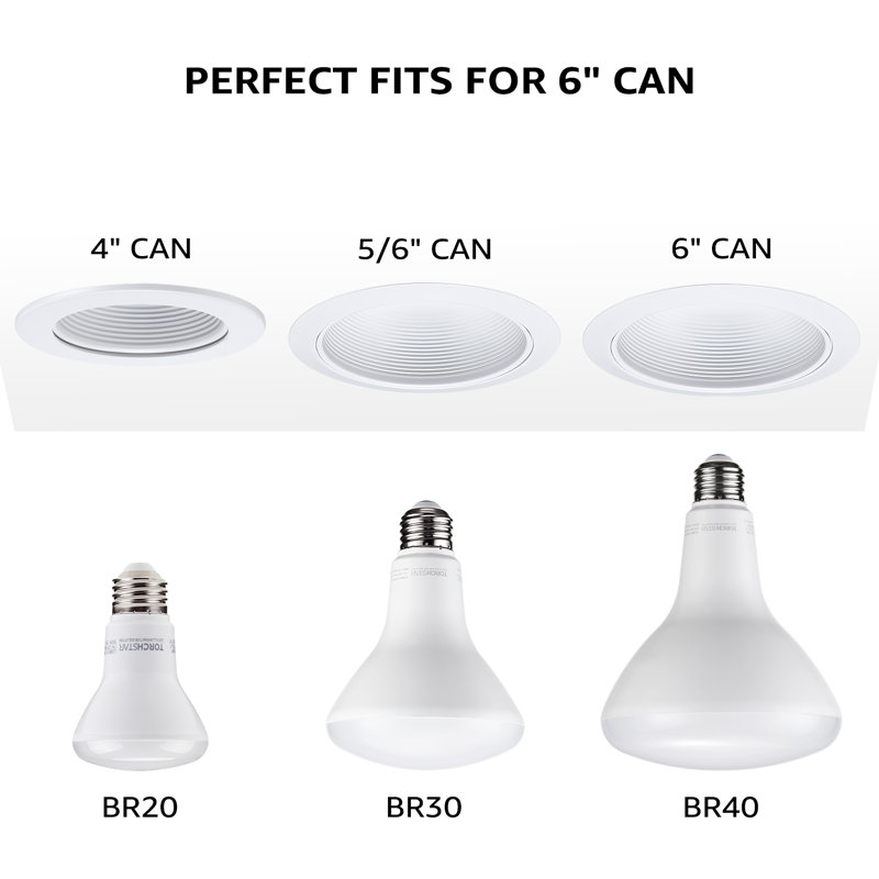 17 watts (100 watts équivalents), ampoule à DEL BR40 à intensité variable, blanc chaud (3000K) E26 / base moyenne (standard)