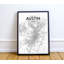 Austin, carte de la ville, impression-24706029